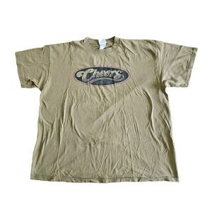 Vintage Cheers Boston T-Shirt Men 90s 1998 Green Short Sleeve Cotton